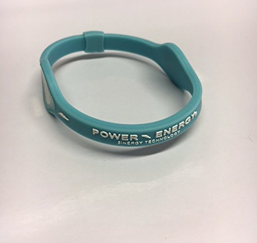 Power Energy© Balance Bands, Silicon Sports Wristband, Hologram Bracelet Wrist Band, Infused with Natural Minerals & Negative Ions (Light Blue, Medium 190mm)