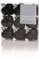 Premier Decorazioni di Natale 9 Confezione da 40 mm Multi Finitura Palline Cuore - Nero