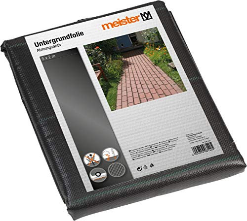 Meister Unterbodengewebe 5 x 2 m - 120 g/m² - PP - schwarz - Zur Stabilisierung von Untergründen - Wasserdurchlässig & Reißfest - Verhindert Unkrautwachstum / Bodengewebe / Bändchengewebe / 9961400
