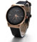 JewelryWe Accessoires Montre Homme Faux Diamant Graduation Quartz Saint-Valentin Cuir Alliage Fantaisie Couleur Noir Longueur 23.5cm avec Sac Cadeau