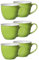 Ritzenhoff & Breker Doppio Jumbotasse, Jumbo Obere, Milchkaffee Obertasse, Ober Tasse, Geschirr, Porzellan, Grün, 350 ml, 515824, 6 Stück