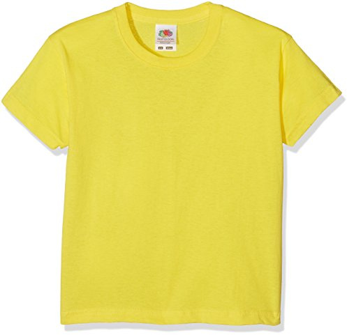 Fruit of the Loom Unisex Kids Valueweight Short Sleeve T-Shirt, Yellow, 3-4 Years (Manufacturer Size:22) - B
