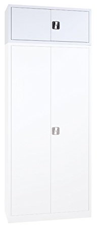 Flügeltürenschrank Stahl Aufsatzschrank Büro Lagerschrank Aktenschrank 531110 grau Größe: 450 x 800 x 380 mm kompl. montiert und verschweißt