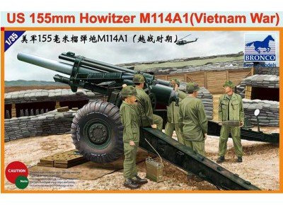 Bronco Models CB35102 - Modellbausatz US 155 mm Howitzer M114A1, Vietnam War