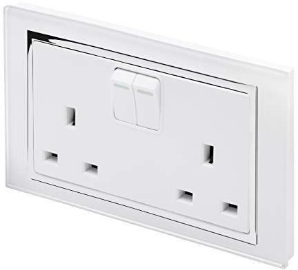 Retrotouch 00164 Stunning Innovative Designer Range 13A Double Plug Socket with Switch, White