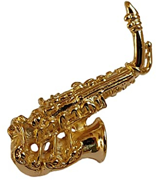 GEWA 980038 Unisex-Brosche Anstecknadel Saxophon, goldfarbig
