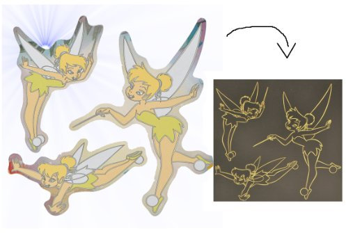 alles-meine.de GmbH Glow in The Dark ! Wandtattoo/Sticker - Fairies Tinkerbell - selbstklebend Glowing Fairy leuchtet im Dunkeln - Märchen Wandsticker Mädchen