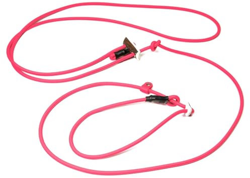 Mystique® Biothane Hunting Profi lautlos Umhängeleine 280cm Moxon mit Zugbegrenzung (8mm, neon pink)