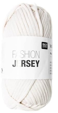 Rico Fashion Jersey Fb. 001 - weiß, Sommerwolle, Jersey Bändchengarn, Schlauchgarn zum Stricken & Häkeln