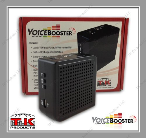 VoiceBooster TK Products - Amplificador de voz y reproductor de MP3 de 16 W, color negro, MR2200 (Aker), portátil, para profesores, entrenadores, guías turísticos, presentaciones, disfraces, etc.