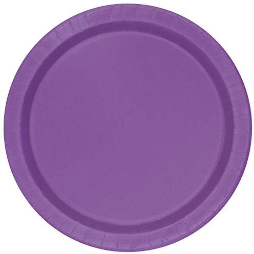7 Round Dessert Plates | Pretty Purple Color Theme | 8ct