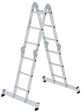 Aluminium-Vielzweckleiter mit nivello®-Traverse 4 x 3 Sprossen Arbeitshöhe bis ca. 4,80 m