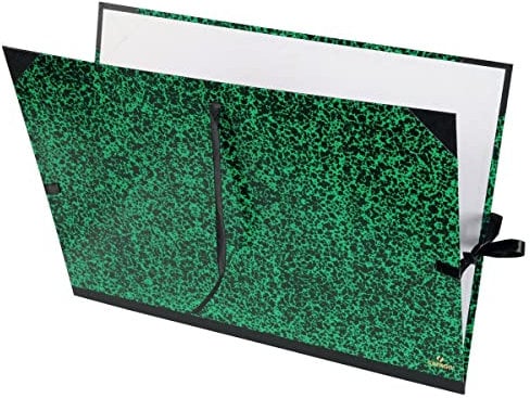 CANSON Carton à dessin Annonay avec fermeture ruban vert 78 x 115 mm vert