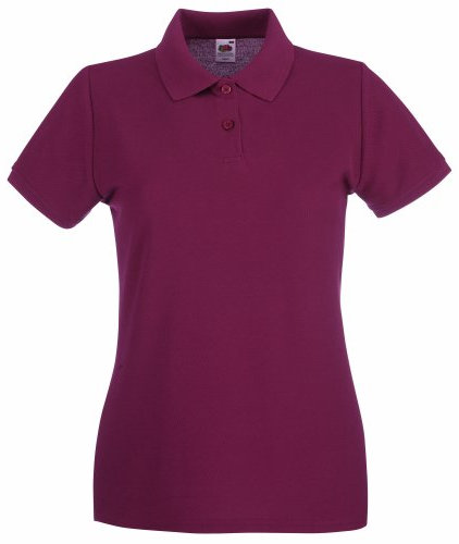 Fruit of the Loom Women's Polo Shirt Short-Sleeve, Womens Men, burgundy
