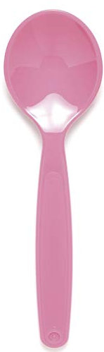 Harfield Small Pink Dessert Spoon (17cm) - Pack of 10 HQ Polycarbonate Plastic