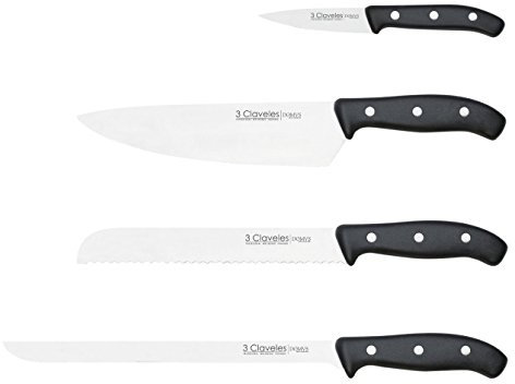 3 Claveles Domvs - Juego de cocina con 4 cuchillos