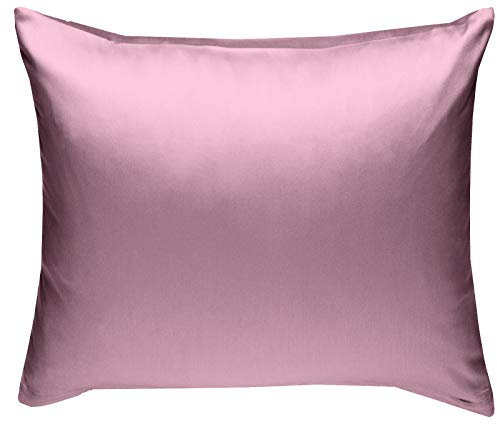 Bettwaesche-mit-Stil Mako-Satin Baumwollsatin Bettwäsche Uni einfarbig zum Kombinieren (Kissenbezug 40 cm x 40 cm, Rosa)