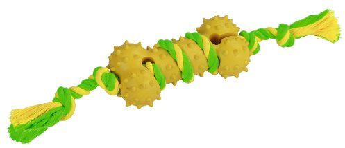 Kerbl Pet Knochen Vollgummi/Baumwolle grün-gelb, 30 cm