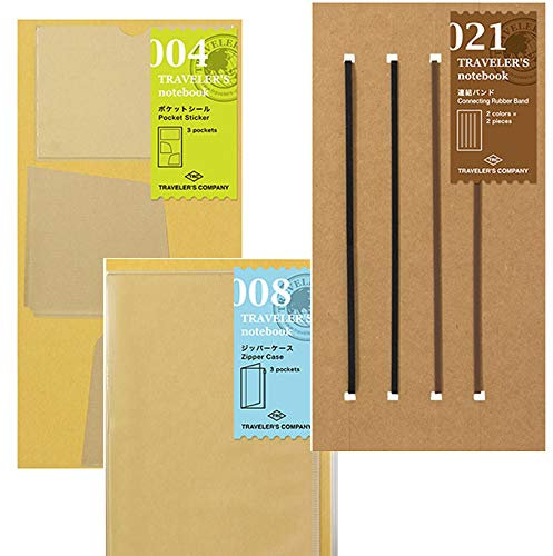 Midori Traveler's Notebook Standard Size Refill Set - No004,No008,No021 - 3pc (Harajuku Culture Only)