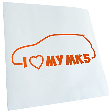 - Autoaufkleber - I Love my MK5 Aufkleber für Auto, Laptop, Fahrrad, LKW, Motorrad mehrfarbig JDM Decal Racing