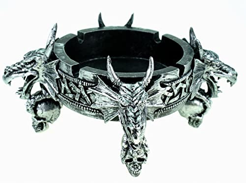 Vogler 770-228 Drachen Aschenbecher Silber 15 cm Ascher Figur Dragon