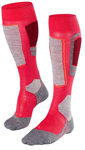 FALKE Damen Skisocken SK4, atmungsaktive Skistrümpfe mit Merinowolle, Kniestrümpfe zum Skifahren, gute Wärmeisolation, leichte Polsterung, 1er Pack, Rosa (Rose 8564), 41-42