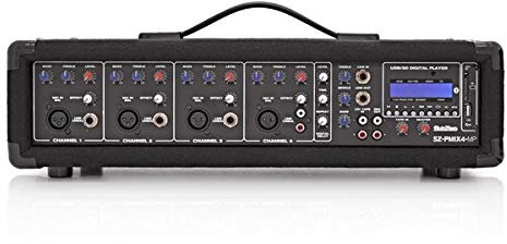 SubZero SZ-PMIX4 4 Channel Powered Mixer with Digital Media Player