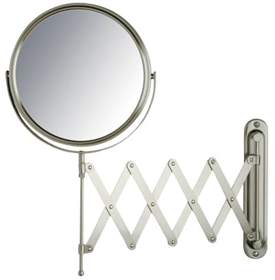 Jerdon 20,3 cm Wandspiegel mit 7-facher Vergrößerung, Nickel-Finish