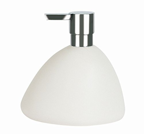 Spirella Seifenspender Etna Flüssigseifen-Spender Polyresin Steinoptik Weiß 400ml, Unique