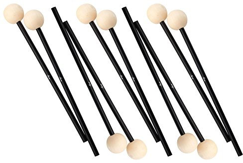 5x XDrum MM3 Xylophonschlägel - Lieferung im Paar - Vibraphonschlägel mit Länge: 28,5cm - Kopf aus Holz - Kopfdurchmesser: 2,3cm - Holzkopf