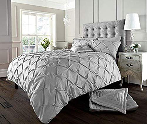 Gaveno Cavalia Signature Collection Alford Set with Duvet Cover and Pillow Case, Polyester-Cotton, Silver, Double