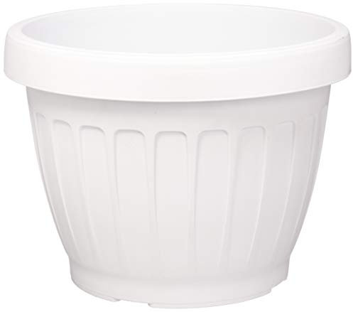 Bama Earth Vase Pot de Fleurs, 40 x 26 x 30 cm, Résine, Blanc, 25 cm