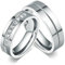 Bishilin Partnerringe für Sie und Ihn, Edelstahl Ringe Set 6MM Hochglanzpoliert mit Zirkonia Hochzeit Ringe Paar Personalisiert Damen Gr.49 (15.6) & Herren Gr.57 (18.1)
