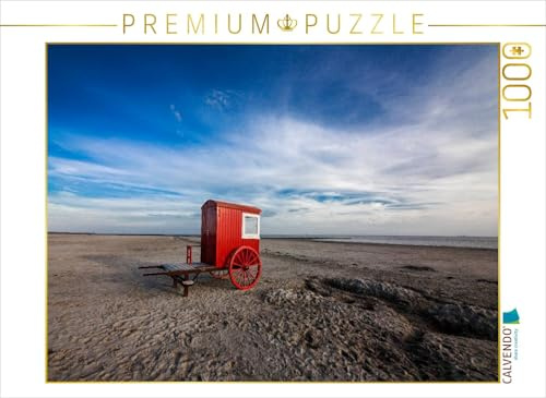 CALVENDO Puzzle Borkum - Strandkarren | 1000 Teile Lege-Größe 64 x 48 cm Foto-Puzzle für glückliche Stunden