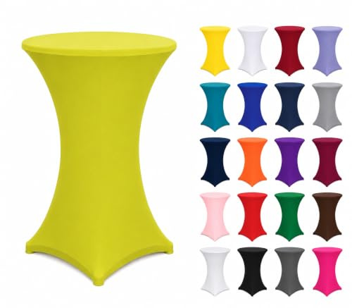 eXpand Original Stehtischhusse Stretchhusse, Tischhusse Überzug für Stehtische oder Bristotische, Exklusive Profi-Qualität mit 210g/m² - (Ø 80-86 cm, Hellgrün)