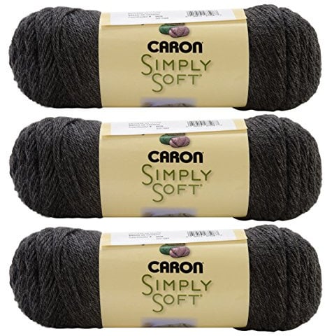 Bulk Buy: Caron Simply Soft Heather Yarn (3-Pack) Charcoal H9700H-9508