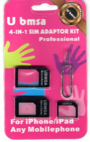 [A4E] 3-in-1 Nano SIM Adapter Set passend für Apple iPhone 5 5G und weitere Handys/Tablets, all-in-one Lösung inkl. aller Adapter: Nano SIM (4FF) <> Micro SIM (3FF) <> Normale SIM (2FF) in schwarz