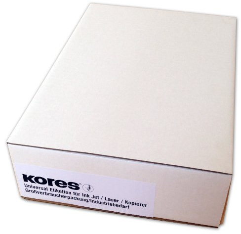 Kores Universal-Etiketten, 59 x 50 mm Großpackung, 500 Blatt, weiß