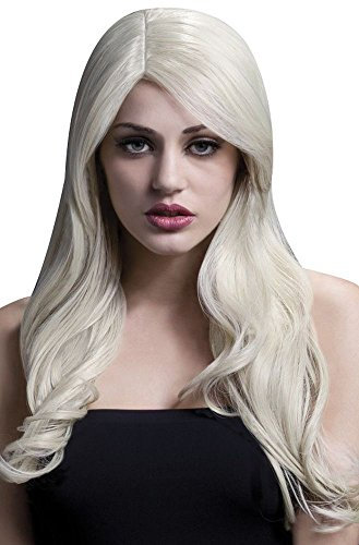Smiffys Fever Kollektion, Nicole Perücke, Blond, Leicht wellig mit Seitenscheitel, 66cm / 26in