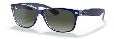 Ray Ban Unisex Sonnenbrille New Wayfarer, Gr. Large (Herstellergröße: 55), Blau (blau transparent 605371)