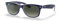 Ray Ban Unisex Sonnenbrille New Wayfarer, Gr. Large (Herstellergröße: 55), Blau (blau transparent 605371)