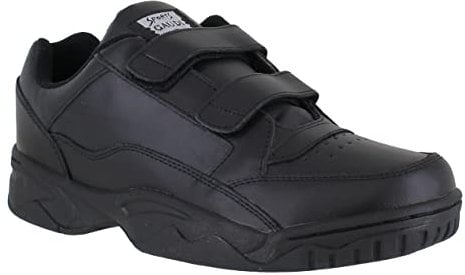 Sports Gaudi Mens Leather Lace Up/Touch Fasten Trainers Shoes Touch Fasten - Black UK 8