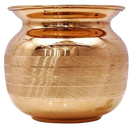 Indian Pure Copper Lota Prayer Temple Pooja Kalash Item Hindu Water Storage Pot