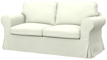 Soferia Sofabezug Kompatibel Mit Ektorp 2er Bettsofa Sofaüberzug Sofaüberwurf Sofaschoner Kunstleder Lederoptik Wasserabweisend Pflegeleicht Antiallergisch Eco Leather Ecru