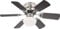 GLOBO Deckenventilator Deckenlampe Zugschalter Ventilator Rechts Linkslauf, 3 Geschwindigkeitsstufen, Flügel wendbar graphit buche, 1x E27, DxH 76 x 28 cm