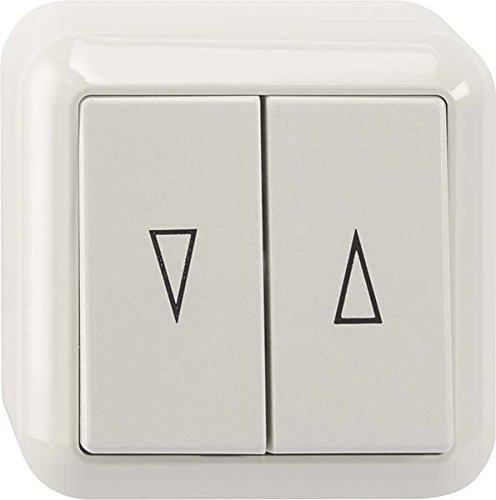 Merten MEG3755-8719 | Rolladentaster, Jalousietaster (Aufputz) | 10 A - 250 V - IP20 - Weiß | Made in Germany