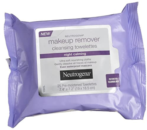 Neutrogena Makeup Remover Cleasing Towelettes, Night Calming, 25 Count (Pack of 2)