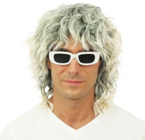 P'TIT CLOWN - 69000 - Perücke Michel - Ikonischer Look, Star - Ideal für eine Kostümparty, Karneval, Fasching, Feiern - Synthetisches Haar - Blond