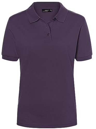 James & Nicholson Damenpolo Classic - Piqué-Poloshirt mit gestrickten Bündchen | Farbe: aubergine | Grösse: L