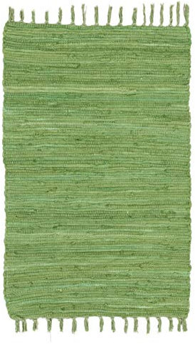 ABC Italia Italia Fleckerlteppich Läufer Reine Baumwolle 30C In Waschmaschine Waschbar , Größe:60 x 100 cm, Farbe:Abano Grün